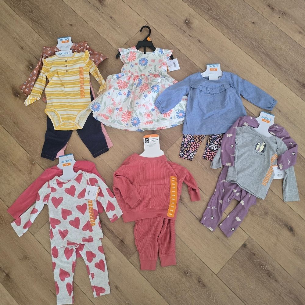 Nwt Carters 6 Matching Sets 16 Pieces Bundle 12 Months 12m Lot Summer Spring